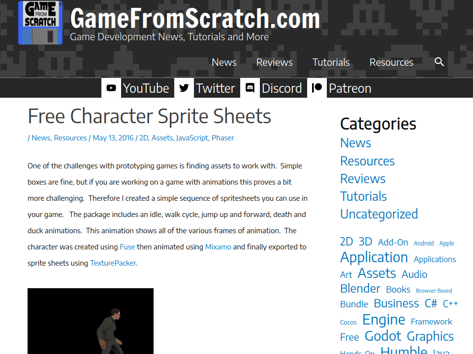 GameFromScratch.com website screenshot